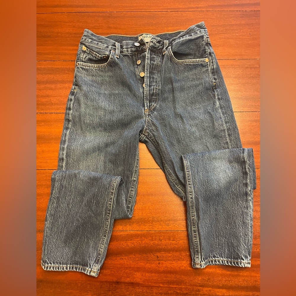 AGOLDE High Rise Button Fly Jeans 100% cotton